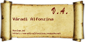Váradi Alfonzina névjegykártya